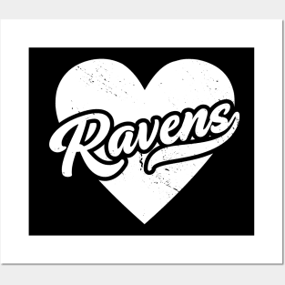 Vintage Ravens School Spirit // High School Football Mascot // Go Ravens Posters and Art